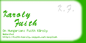 karoly fuith business card
