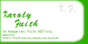 karoly fuith business card